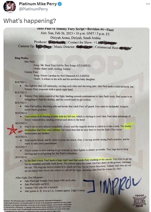 Guy who posted fake script before Jake Paul fight received angry ...