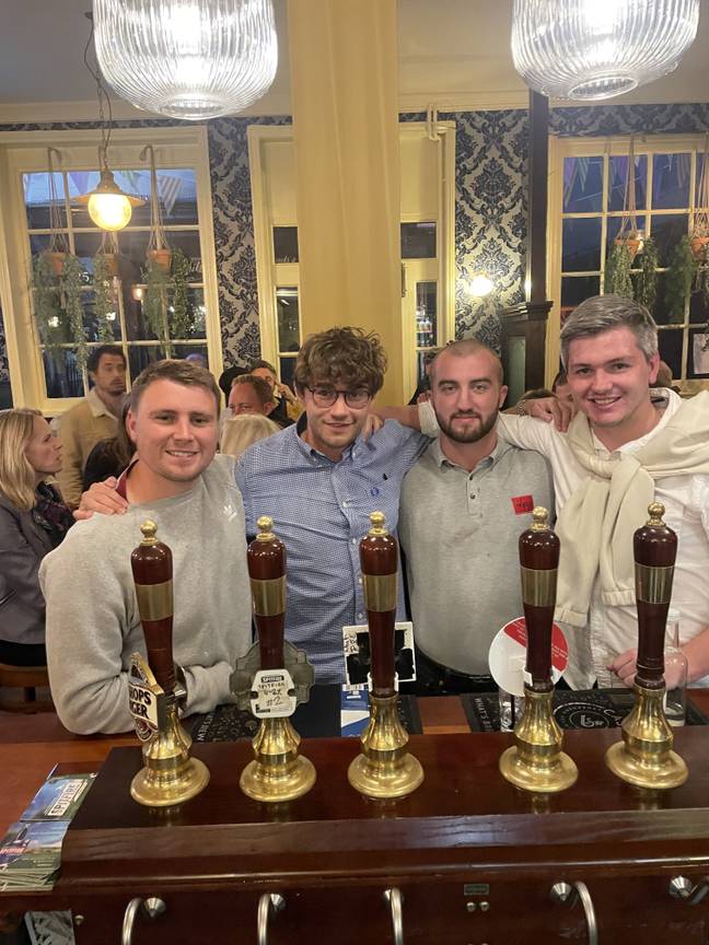 The trio aimed to visit a total of 75 pubs in 24 hours. Credit: SWNS