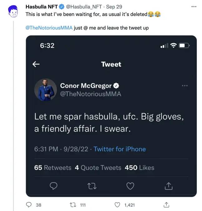 Hasbulla and McGregor's feud continues to escalate. Credit: Hasbulla/Twitter