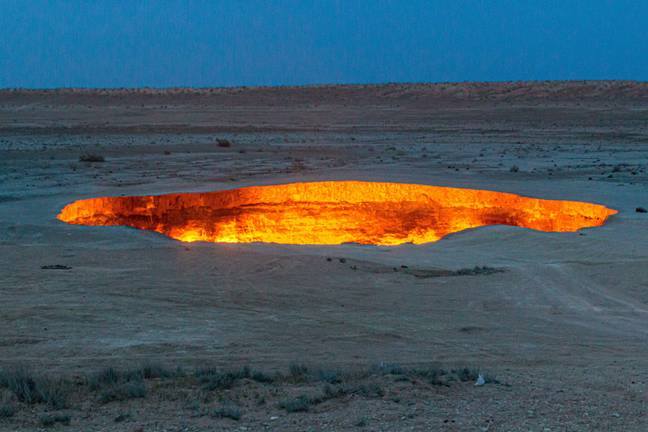 The hole has burning for more than 50 years. Credit: Matyas Rehak/Alamy