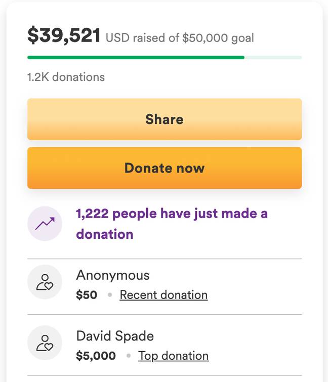 David Spade made a very generous donation. Credit: GoFundMe