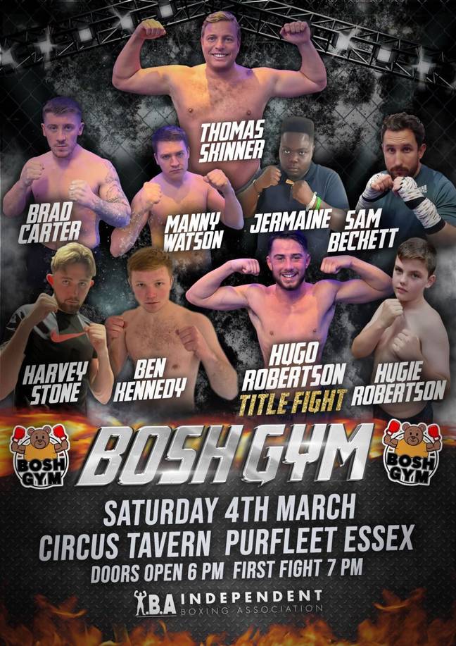 The event was called 'Bosh Gym'. Credit: Facebook/White Collar Boxing League