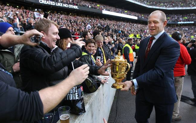 Tindall with the world cup. Credit: PA Images/Alamy