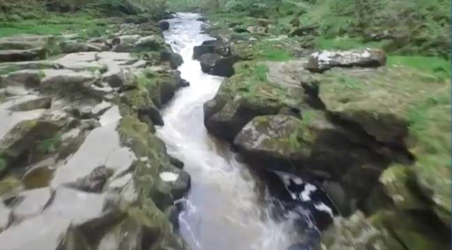 Few - if any - survive a dip in The Strid. Credit: Twitter/Bolton Abbey Estate