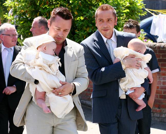 Barrie (left) and former partner Tony (right) were the first gay couple in the UK to be legally recognised as parents. Credit: PA Images / Alamy Stock Photo