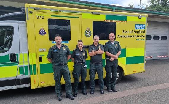 The team that worked to save Jeremy and the other patient were Mark Evans, Nadine Ward, Paul Neary, Dave Jadidi and Sophie Reynolds. Credit: SWNS