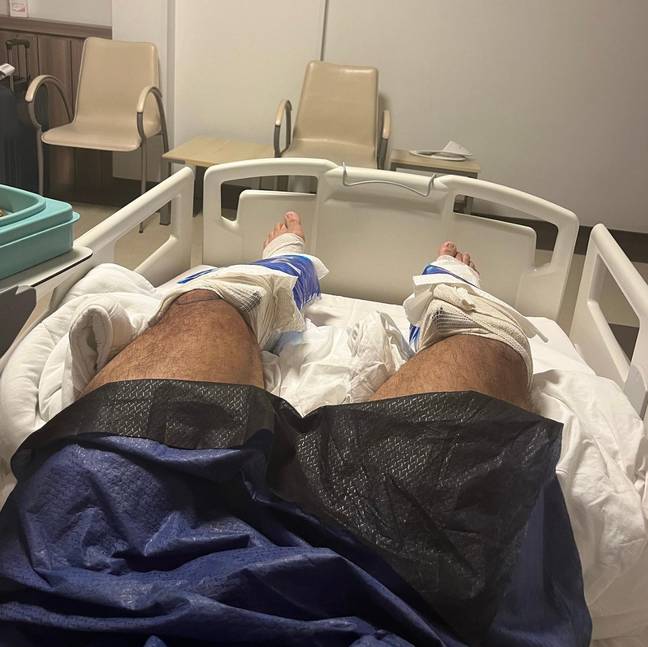 They had to break both his legs. Credit: PA Real Life