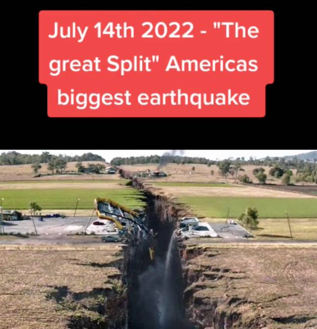 Apparently the world is going to split open in 2022. Credit: TikTok/@thehiddengod1