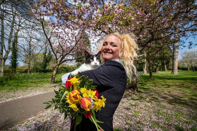 Deborah Hodge made the decision to legally marry her cat India. Credit: SWNS