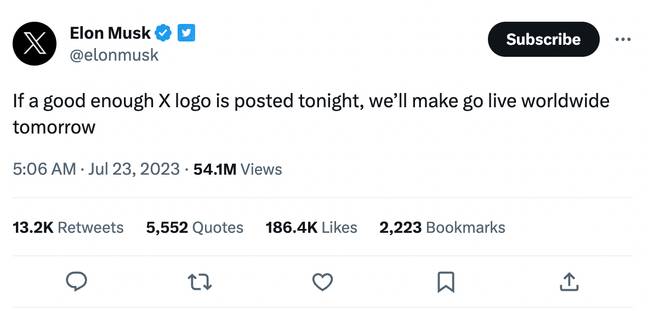 Credit: Elon Musk/Twitter