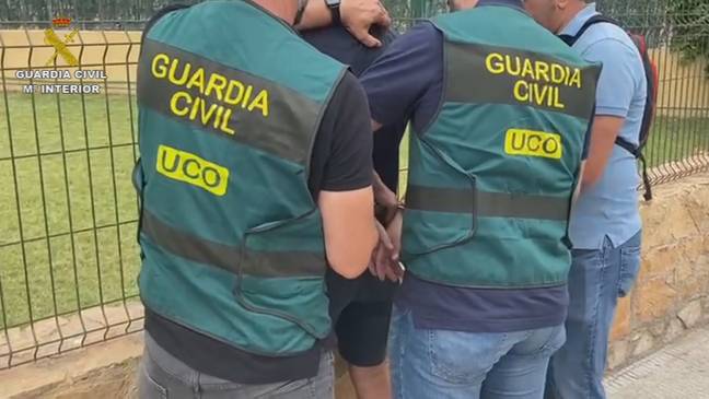 The arrest was made by the Spanish Civil Guard, with help from Britain's National Crime Agency. Credit: Newsflash