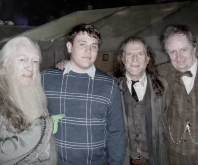 Rob Knox with other Harry Potter actors including Michael Gambon, David Bradley and Jim Broadbent Credit: Q Cumber Films/ITVX