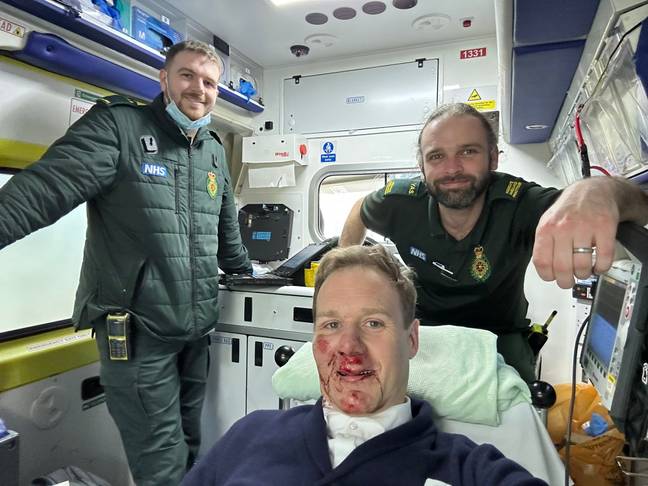 The presenter thanked the NHS after his accident. Credit: @mrdanwalker/Twitter