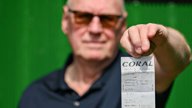 Phil Worthington with his Coral betting slip. Credit: MEN Media