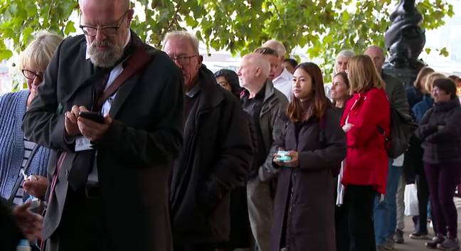 The near 5-mile-long queues had wait times of 9 hours. Credit: BBC News 