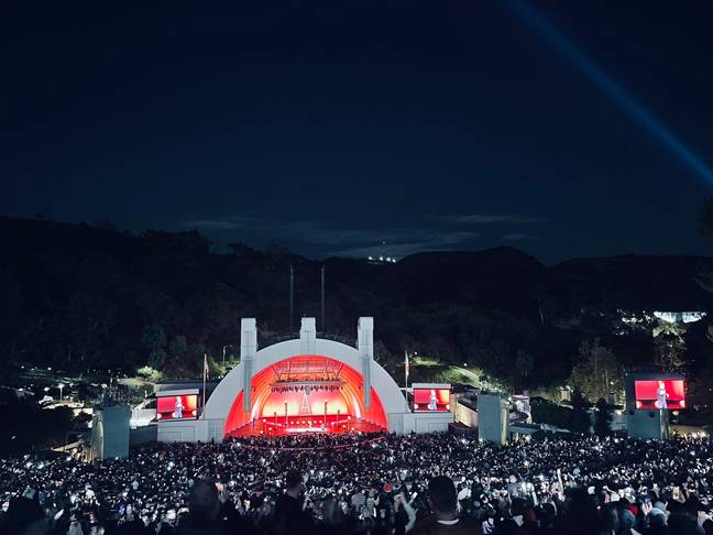 Gervais raked in over a million for the packed-out show at the Hollywood Bowl. Credit: Twitter/@rickygervais