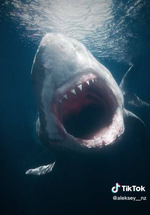 The megalodon is on the rampage in this video. Credit: TikTok / @aleksey_nz