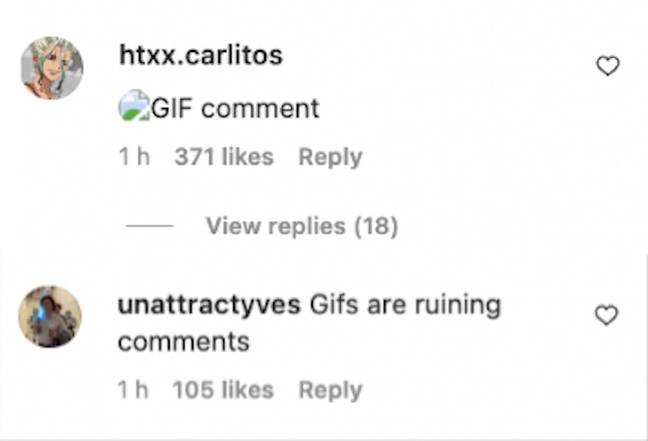 Comment Thread Gif Instagram users confused as people suddenly start commenting in gifs