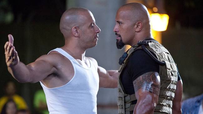 Johnson and Diesel in Fast 5. Credit: Universal. 