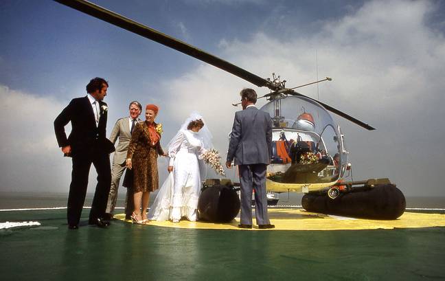 Prince Michael Bates' wedding day at Sealand in 1979. Credit: Goddard Archive/Alamy Stock Photo
