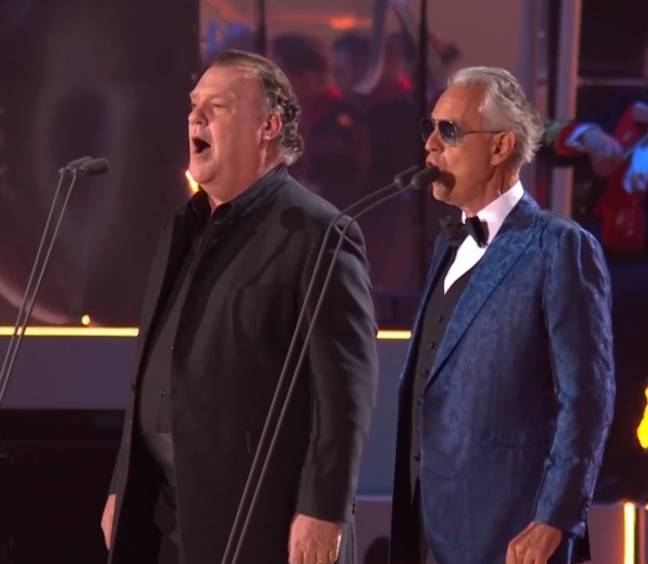 The opera legends gave an incredible rendition of You'll Never Walk Alone. Credit: BBC