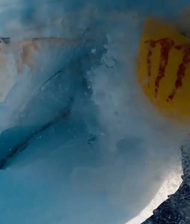 TrivDaily - Skier captures terrifying moment he escapes death plunging into a glacier crack 60 The camera goes blurry as the snow gives way beneath the skier. Credit: Instagram/ @lespowtos