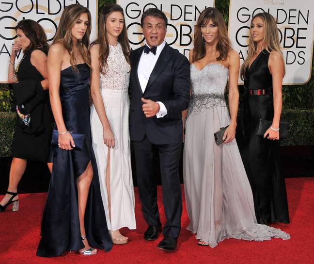 Stallone's daughters say he's very good at writing their breakup texts. Credit: PictureLux / The Hollywood Archive / Alamy Stock Photo