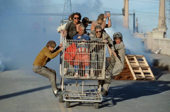 The iconic opening scene from Jackass: The Movie, 2001. Credit: Paramount Pictures