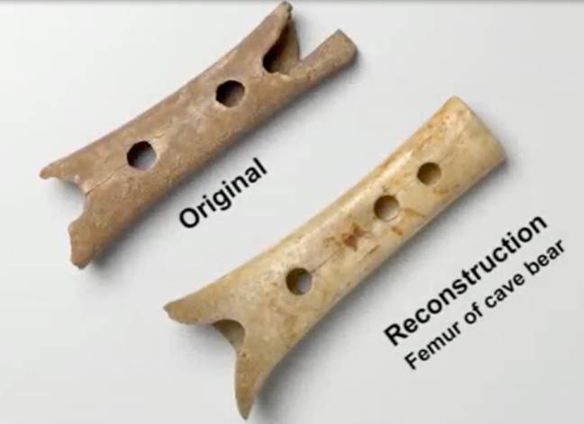 原始和重建的长笛的比较。学分：YouTube / Primoz Jakopin