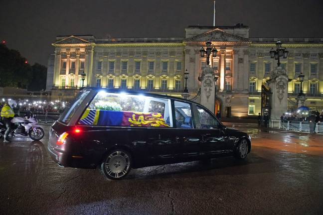 The Queen's coffin has arrived at Buckingham Palace. Credit: PA