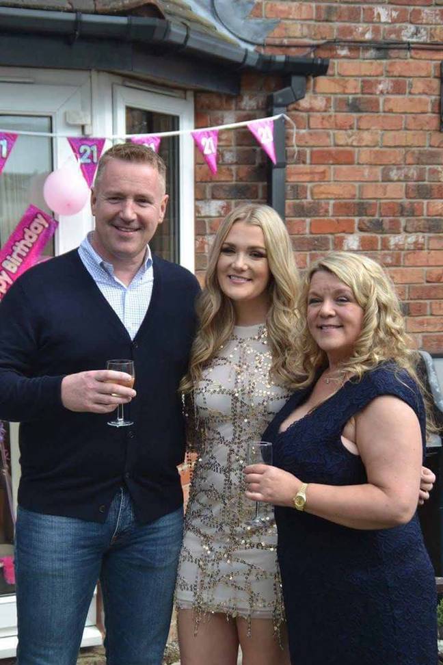 Charlotte with her mum Julie and dad Tom. Credit: PA Real Life