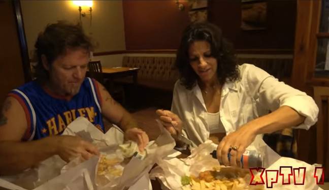 Jimbo and Jackie were very impressed with their chippy tea. Credit: YouTube/ Jimbo and Jackie's Bonus Content