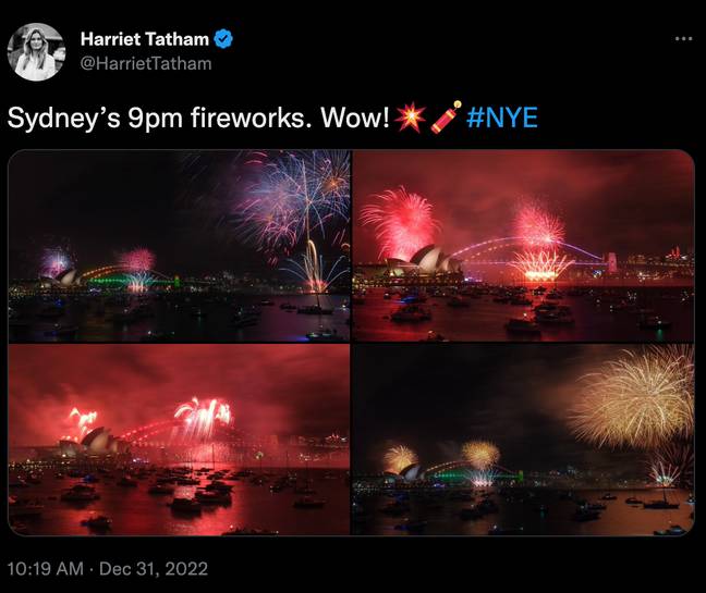 People flooded to social media to praise the 9:00pm fireworks show. Credit: @HarrietTatham/ Twitter