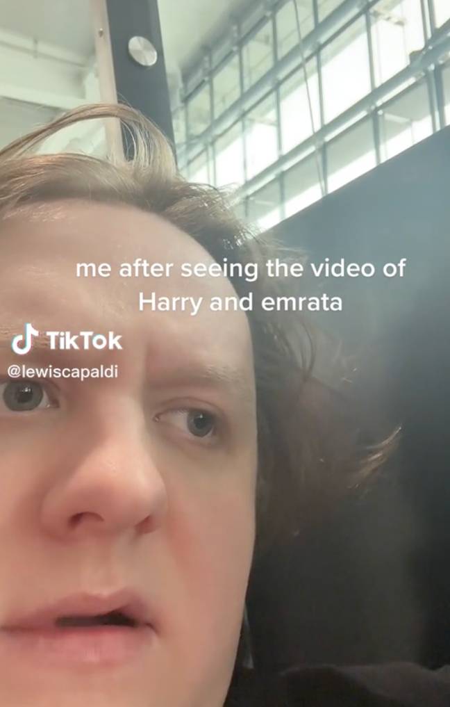 Did you have a similar reaction to Lewis Capaldi with the kiss? Credit: TikTok / @lewiscapaldi