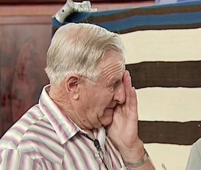 A tearful Kuntz finds out the value of his gran's blanket. Credit: TikTok / roadshowpbs