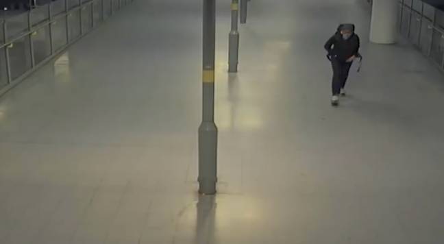 Abedi can be seen walking with the backpack (Credit: ITV News)