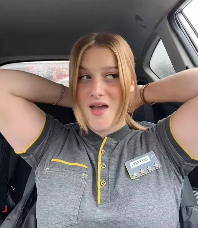 She says she earns more and is less stressed working at McDonalds. Credit: TikTok/@saffronkatiie
