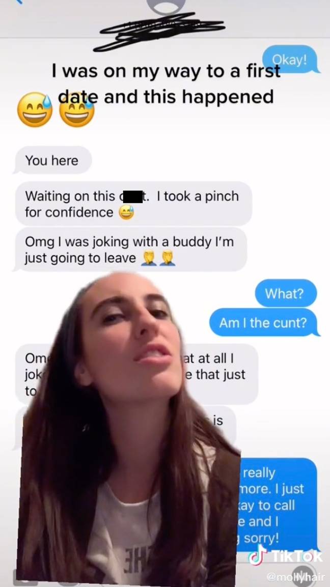 One woman was left outraged after her own dating story went horribly wrong. Credit: @mollyhair / TikTok