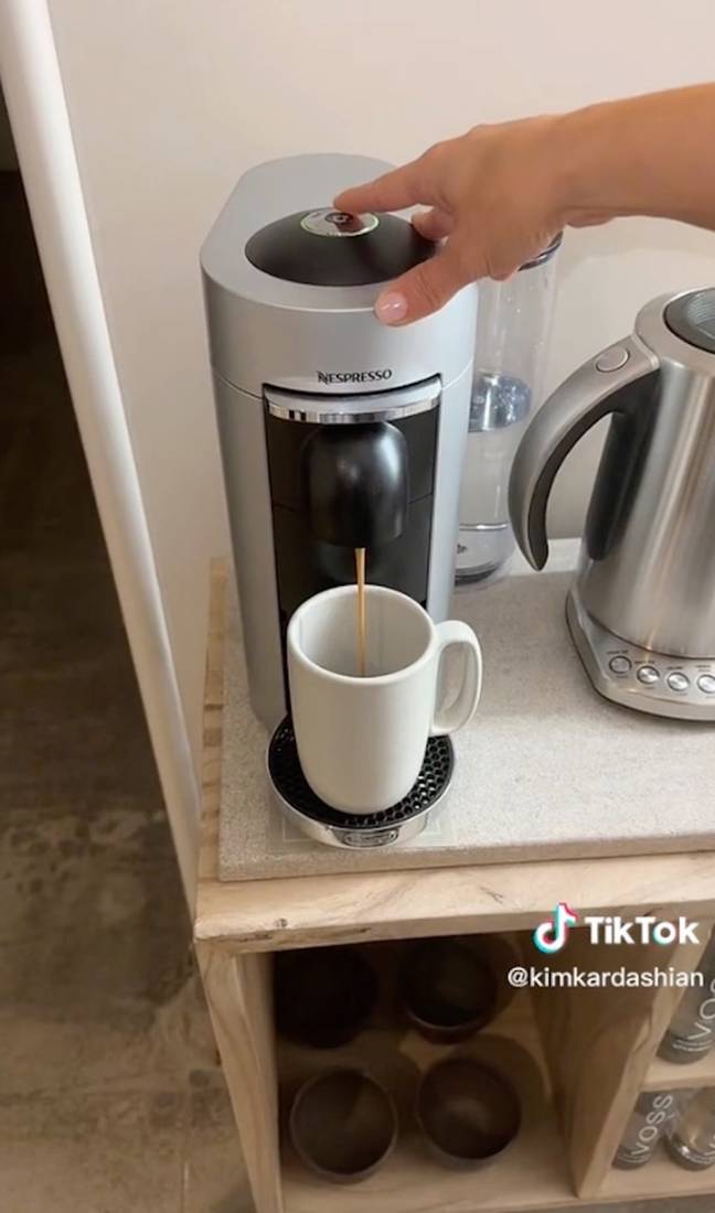 Others were drawn to her Nespresso machine. Credit: TikTok/kimkardashian