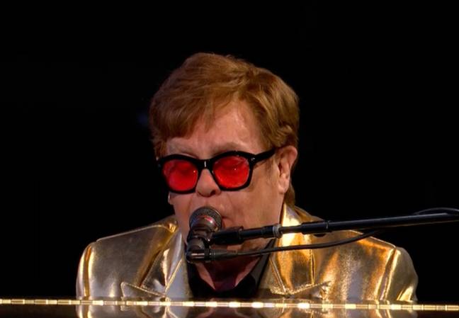 Elton John gave a mega performance for the crowd at Glastonbury. Credit: BBC