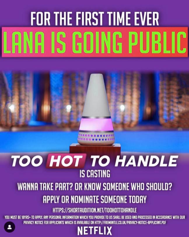 Here's the ad in question. Credit: Instagram/@toohotnetflix