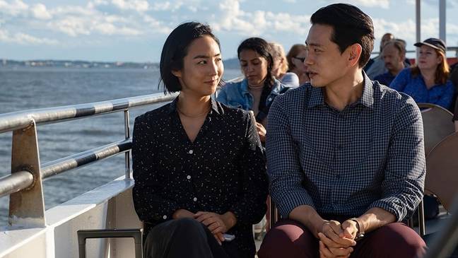 The film stars Greta Lee and Teo Yoo as two childhood friends who reunite as adults. Credit: A24