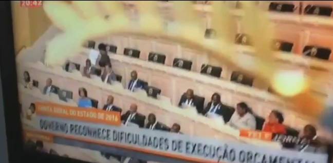 Angola's National Assembly had just approved a new budget for 2016 (Credit: Telejornal)