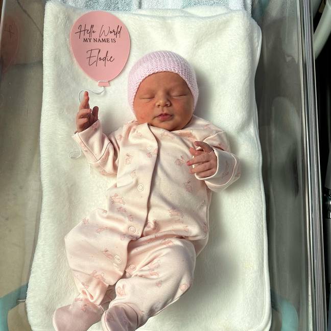 Millie Radford welcomed a little girl named Elodie-Jade last week. Credits: Instagram/millieradfordd