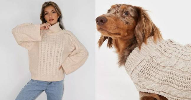 Match with your pooch this winter with adorable knitted jumpers. (Credit: Missguided)