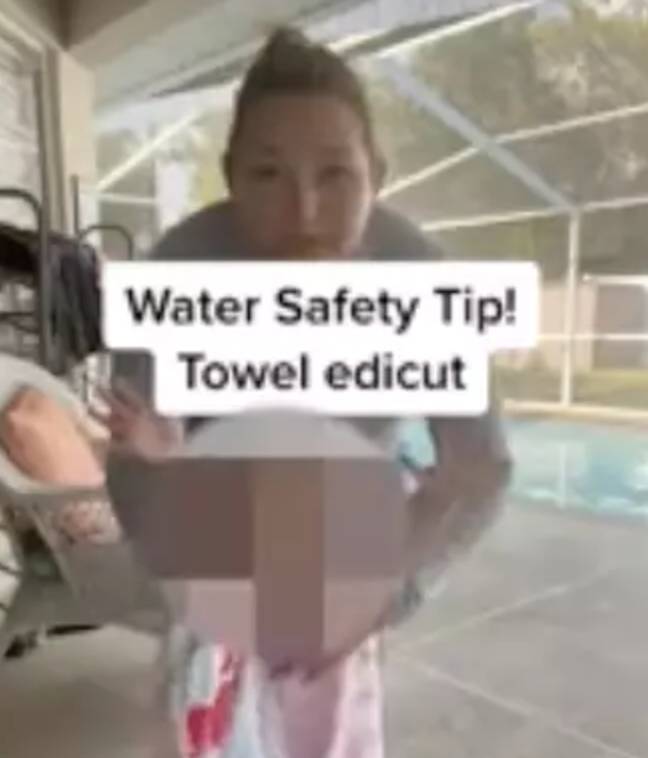 The swimming instructor shared a safer way to use a towel. Credit: ikTok/ @scarnati.swim