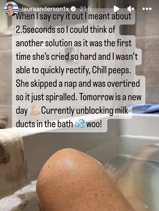 In a follow up story, the Love Islander defended her decision. Credit: Instagram/@lauraanderson1x