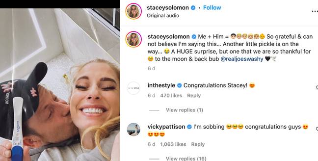 Stacey and Joe announced their new baby over the festive season. Credit: @staceysolomon/Instagram