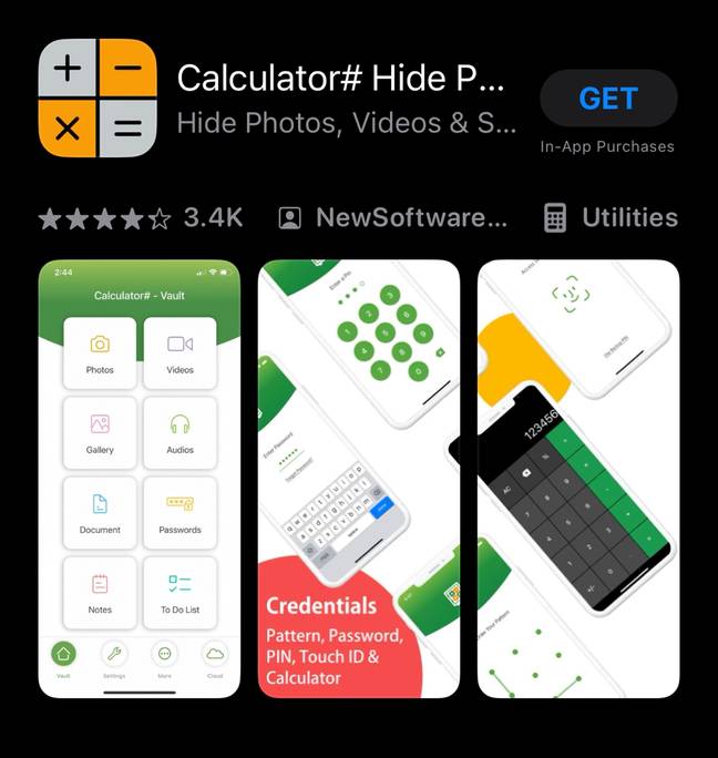 Women are being warned of a sneaky 'calculator app' they need to look out for on their partner's iPhone. Credit: Apple App Store