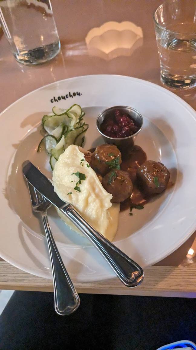 Lauren treated herself to a Swedish meatballs dinner before jetting off back to London. Credit: Lauren Francis